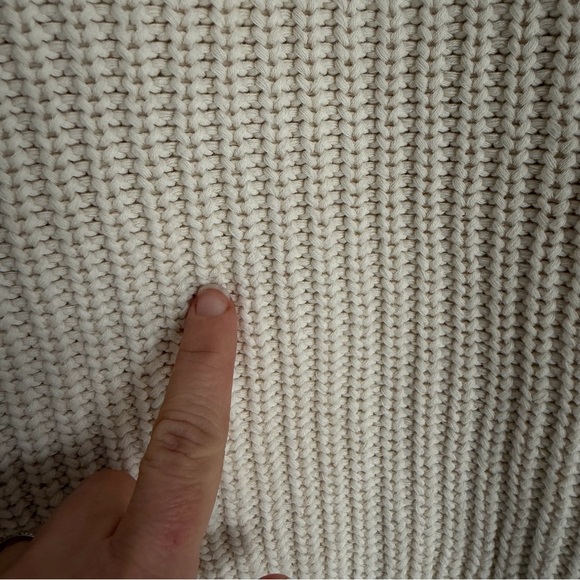 French Connection Millie Mozart 100% Cotton Boat Neck Knit Cream Sweater - Picture 11 of 16